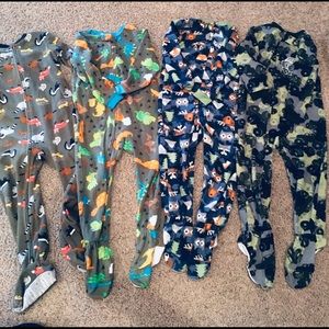 Lot of Boys fleece zip pajamas